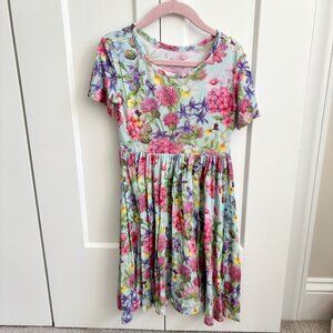 Posh Peanut Twirl Dress Garden Blue Pink Floral Size 5T